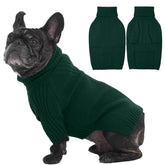 IECOii dog sweater green turtleneck for medium dogs keeps warmth