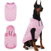 IECOii dog sweatshirt 2XL pink front view for easy-pull, roomy fit