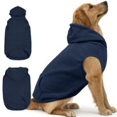 IECOii dog sweatshirt back view shows extended warmth for giant breeds outdoors