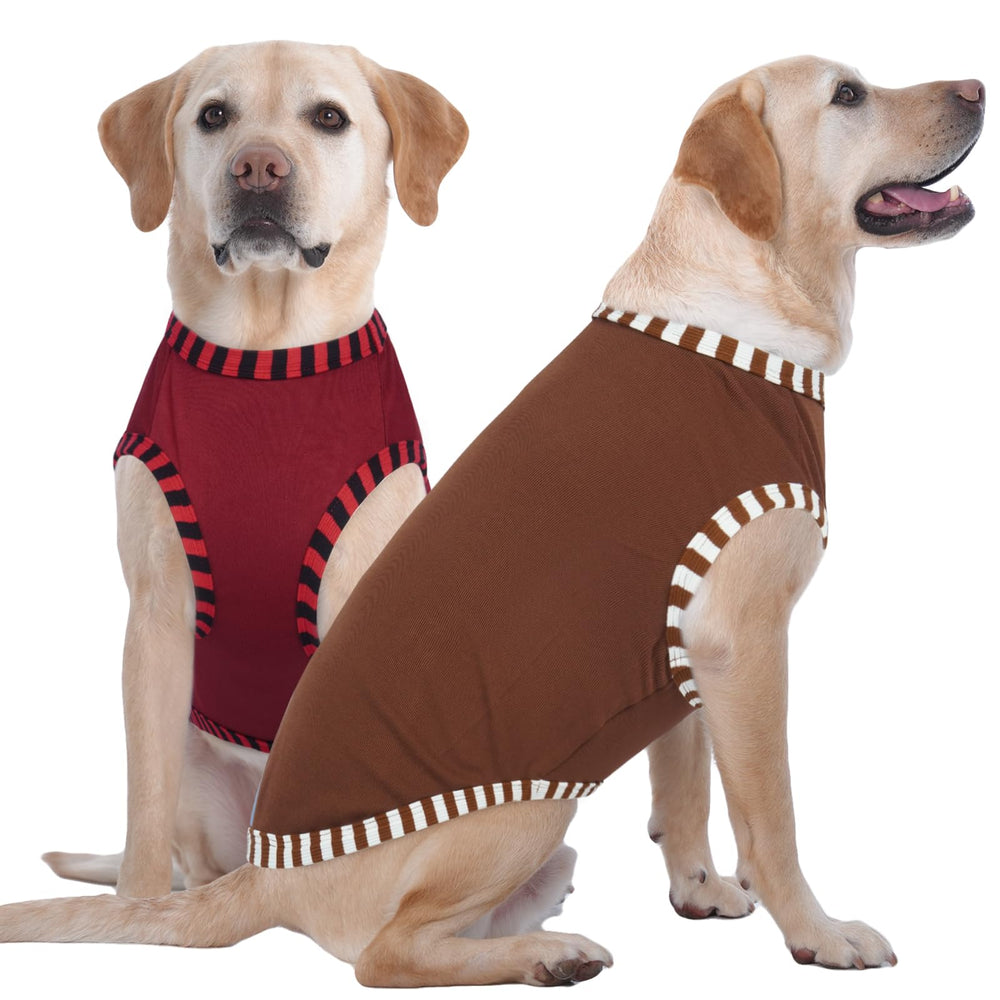 IECOii dog T-shirt Coffee Dark Red front view for breathable hot-day wear