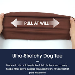 IECOii dog T-shirt Coffee Dark Red stretch detail enhances mobility