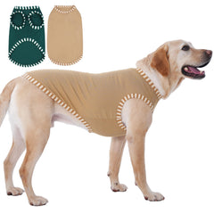 IECOii large dog T-shirt khaki-green front view for cooling comfort.