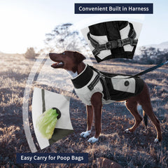 IECOii dog winter coat waterproof built-in harness for easy outdoor use