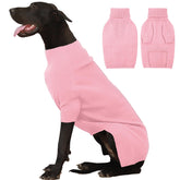 IECOii 4XL pink front view dog sweater for giant breeds adding warm knitwear.