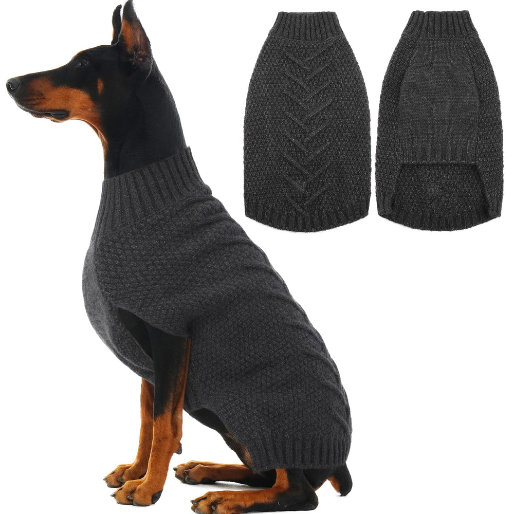 IECOii extra-large dog sweater worn on a large dog for cozy warmth.