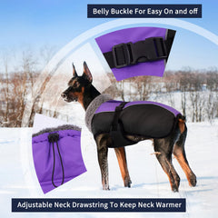 IECOii extra-warm dog coat back view highlighting full body warmth and mobility