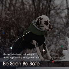 IECOii extra warm dog coat reflective back enhances visibility during night walks.