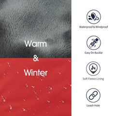 IECOii Extra Warm Dog Coat side view highlighting adjustable straps for secure fit.