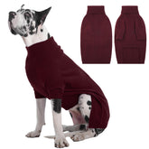 IECOii Great Dane Sweater 5XL burgundy pullover keeps giant dogs warm
