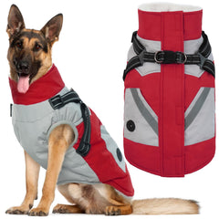 IECOii winter dog coat front view with zip-up design for easy on/off during cold walks.