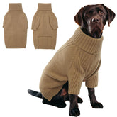 IECOii XL dog sweater camel front shows warm knit for cold days