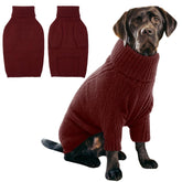 IECOii XL dog sweater front view burgundy adds warmth and style