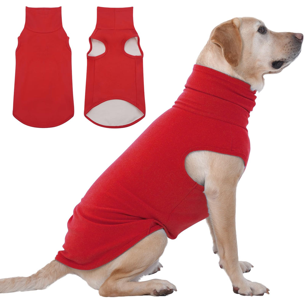 IECOii XXL Dog Sweater in red offers cozy warmth during outdoor walks