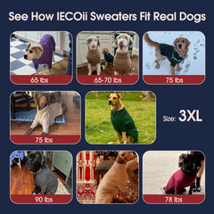 IECOii XXXL dog sweater belly cut aids easy potty breaks while wearing