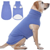 IECOii XXXL dog sweater blue back view highlights warmth for large breeds