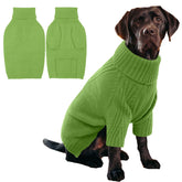 IECOii XXXL dog sweater grass green front view keeps large dogs warm during outdoor walks