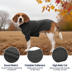 IECOii XXXL dog sweater turtleneck design protects neck and chest during cold days