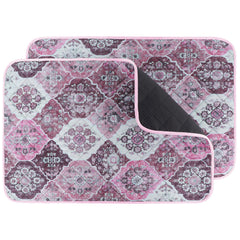 IEUUMLER washable dog pee pad with pink bohemian print for comfortable training sessions.