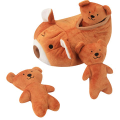 IFOYO Hide and Seek plush dog toy with squeaky bears promotes interactive play.