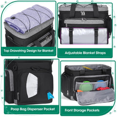 IGOLUMON dog travel bag with two food containers for easy on-the-go meals