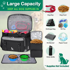 IGOLUMON dog travel bag waterproof Oxford fabric protects gear in rain