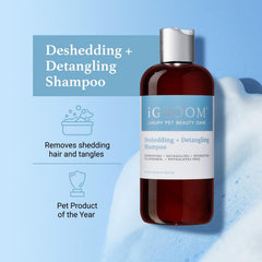 iGroom Deshedding Shampoo lather—gentle cleansing aids detangling.