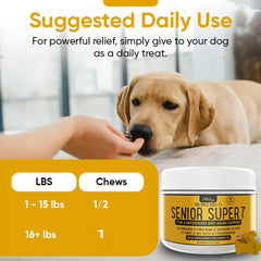 iHeartDogs Senior 7 dosing scoop demonstrates easy daily administration