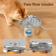 IHOUONE rust-proof stainless steel body ensures a durable, hygienic water source for pets
