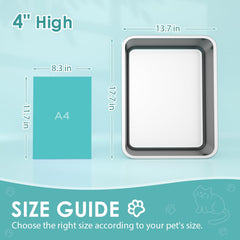 ikitchen stainless steel cat litter box low-entry view demonstrates kitten-friendly access