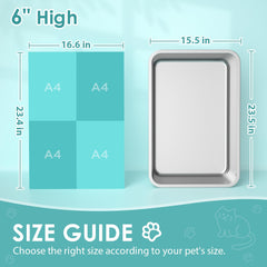 ikitchen stainless steel cat litter box side profile emphasizes rustproof metal durability