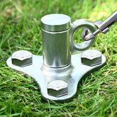 iklekione dog tie out stake 360 swivel shows tangle-free leash rotation.