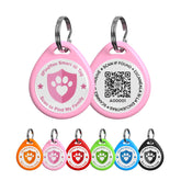 ilFindYou pink QR code dog tag on collar for easy ID and profile access