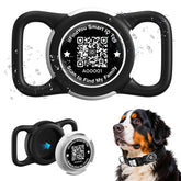 ILFINDYOU waterproof AirTag dog collar holder front view shows secure tracking on outdoor adventures