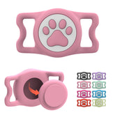 ilFindYou waterproof AirTag dog collar holder pink closeup showing durable silicone protection.