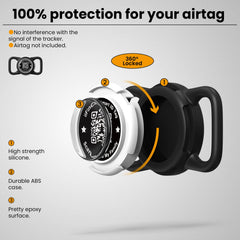 ILFINDYOU AirTag holder side view highlights easy silicone attachment to any collar