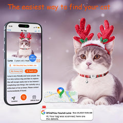 ilFindYou xmas-patterns collar featuring Santa and snowflakes for seasonal style.