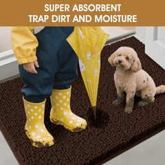IM HOME dog door mat dirt-trapping texture captures mud and hair at the doorway.