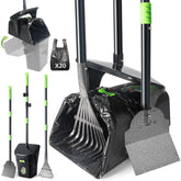 CHUICHUIHU Dog Pooper Scooper, Long Handle Adjustable Metal Swivel Bin & Rake & Spade Kit with 20 Waste Bags, Portable H