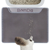 BomDa Cat Litter Mat, Large Kitty Litter Box Trapping Mat, 23x17'' Honeycomb Double Layer Urine & Waterproof, Washable Easy Clean, Litter Mats for Floor Less Waste, Anti-Slip