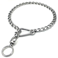 Dog Chain Collars 304 Stainless Steel Metal Chew Proof Dog Necklace Anti Winding Dog Leash Extension Lead for Small Medium Large Dogs Training and Walking. (Medium:23in x 3mm(Neck max 20in))