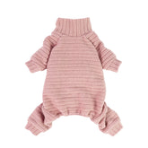 Fitwarm Turtleneck Knitted Dog Sweater Puppy Pajamas Thermal Doggie Winter Clothes Knitwear Pet Coats Cat Apparel Pink Medium