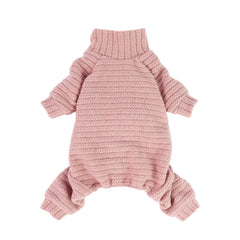 Fitwarm Turtleneck Knitted Dog Sweater Puppy Pajamas Thermal Doggie Winter Clothes Knitwear Pet Coats Cat Apparel Pink Medium