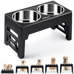 EliteField elevated dog bowls foldable stand for easy travel and storage