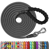 NTR 15FT Training Leash for Dogs, Nylon Rope Dog with Swivel Lockable Hook and Comfortable Padded Handle, Cat Puppy Lead Small Medium Large Dogs Training, Playing, Camping, or Backyard