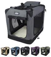 EliteField 3-Door Folding Soft Dog Crate with Carrying Bag and Fleece Bed (2 Year Warranty), Indoor & Outdoor Pet Home (