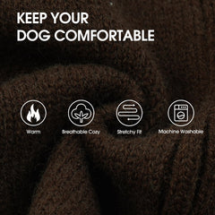IECOii XL Dog Sweater,Winter Doggy Clothes for Large Dogs Girl Boy,Warm Pullover Soft Dog Sweater Turtleneck,Lightweight & Good Stretch for Active Dogs Like Beagle,Border Collie (Brown,XLarge)