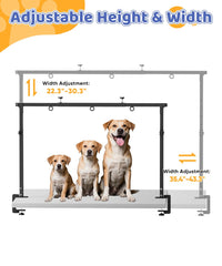 Artibear Dog Grooming Arm for Large Dogs — Adjustable Height to 33in, Width to 43in, Clamp & Restraints