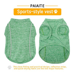 Paiaite Reflective Dog Shirt & Tank Top — Breathable, Quick-Dry, Sun-Protected Outdoor Wear (Green 3XL)