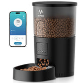 IMIPAW automatic cat feeder front view showcases compact design for easy placement