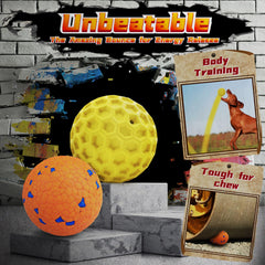 IMMADBUNY bouncy ball with sturdy grip for interactive fetch and tug sessions